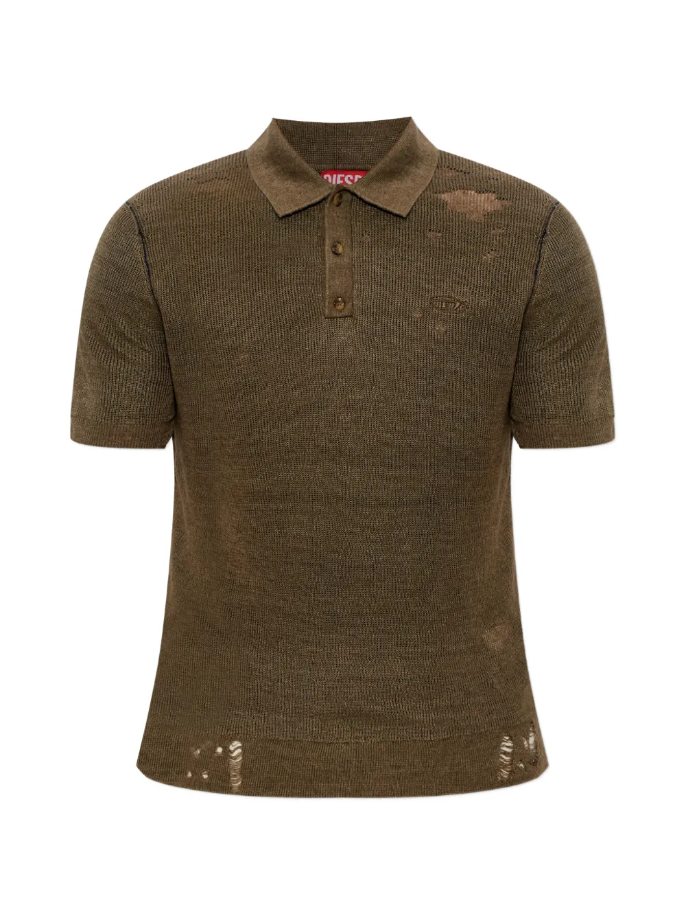 Diesel K-Danny distressed polo shirt - Marrone