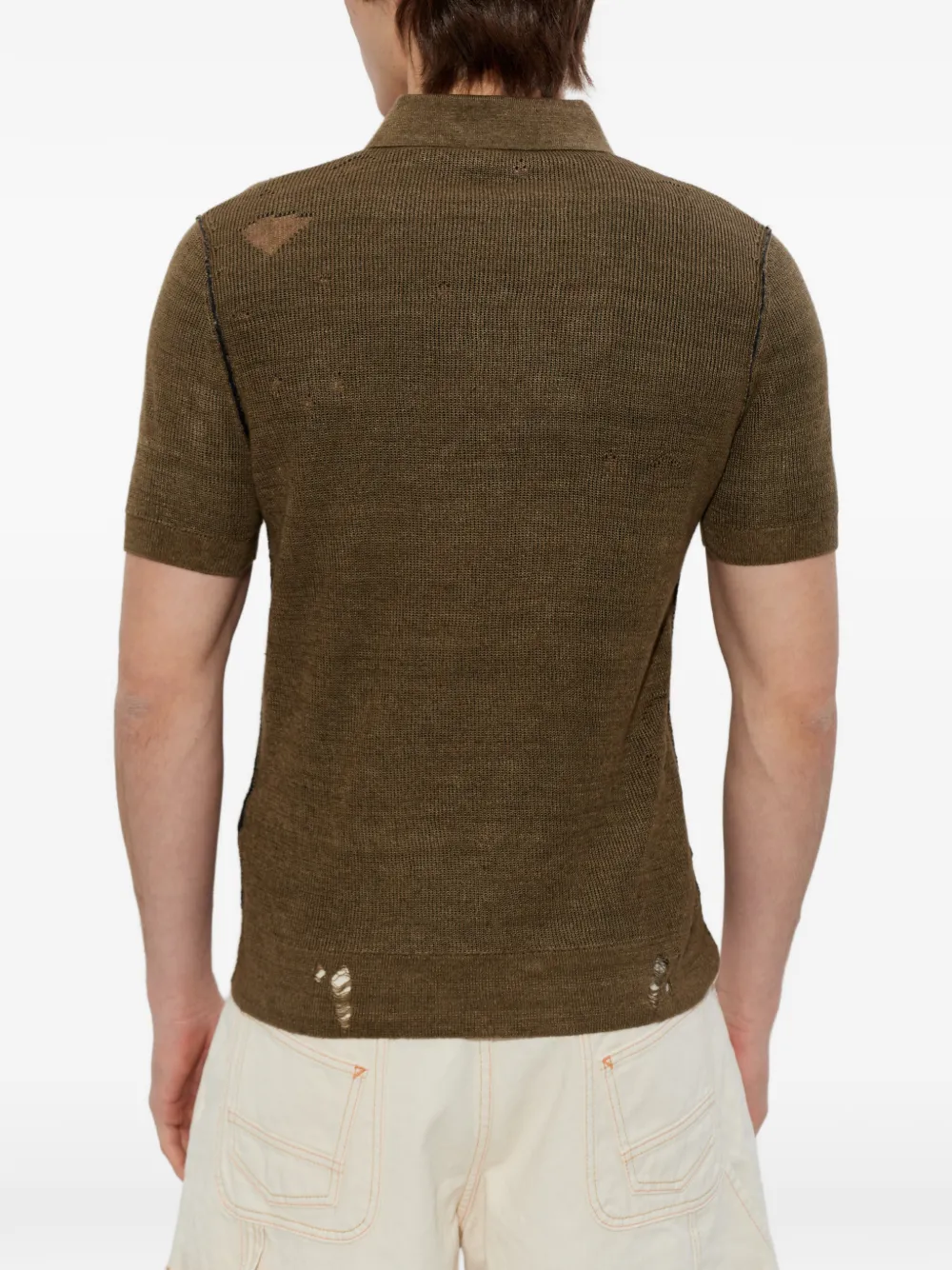 Diesel K-Danny gerafeld poloshirt Bruin