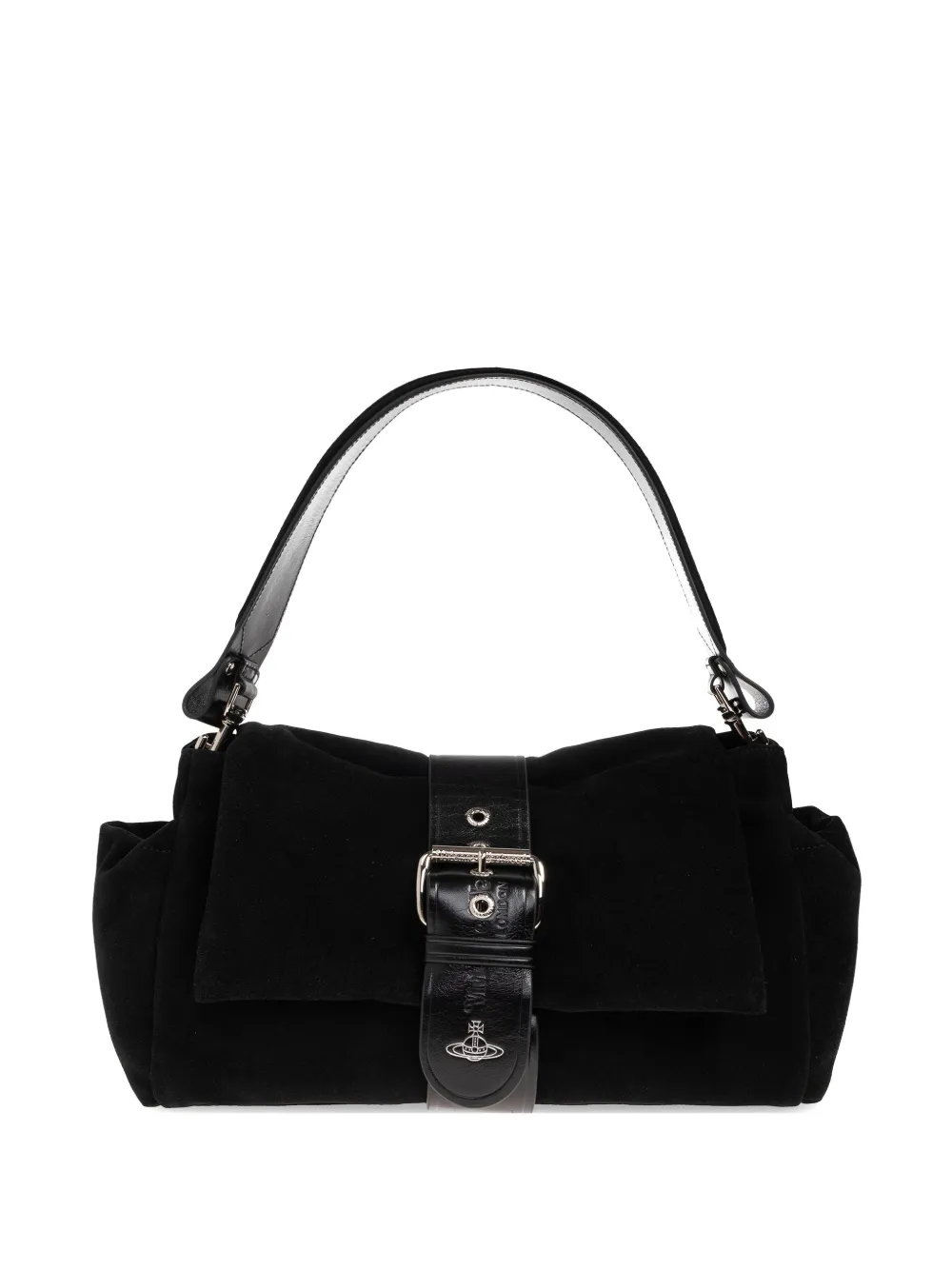 Vivienne Westwood Hazel XL Treasure buckle leather tote bag - Nero