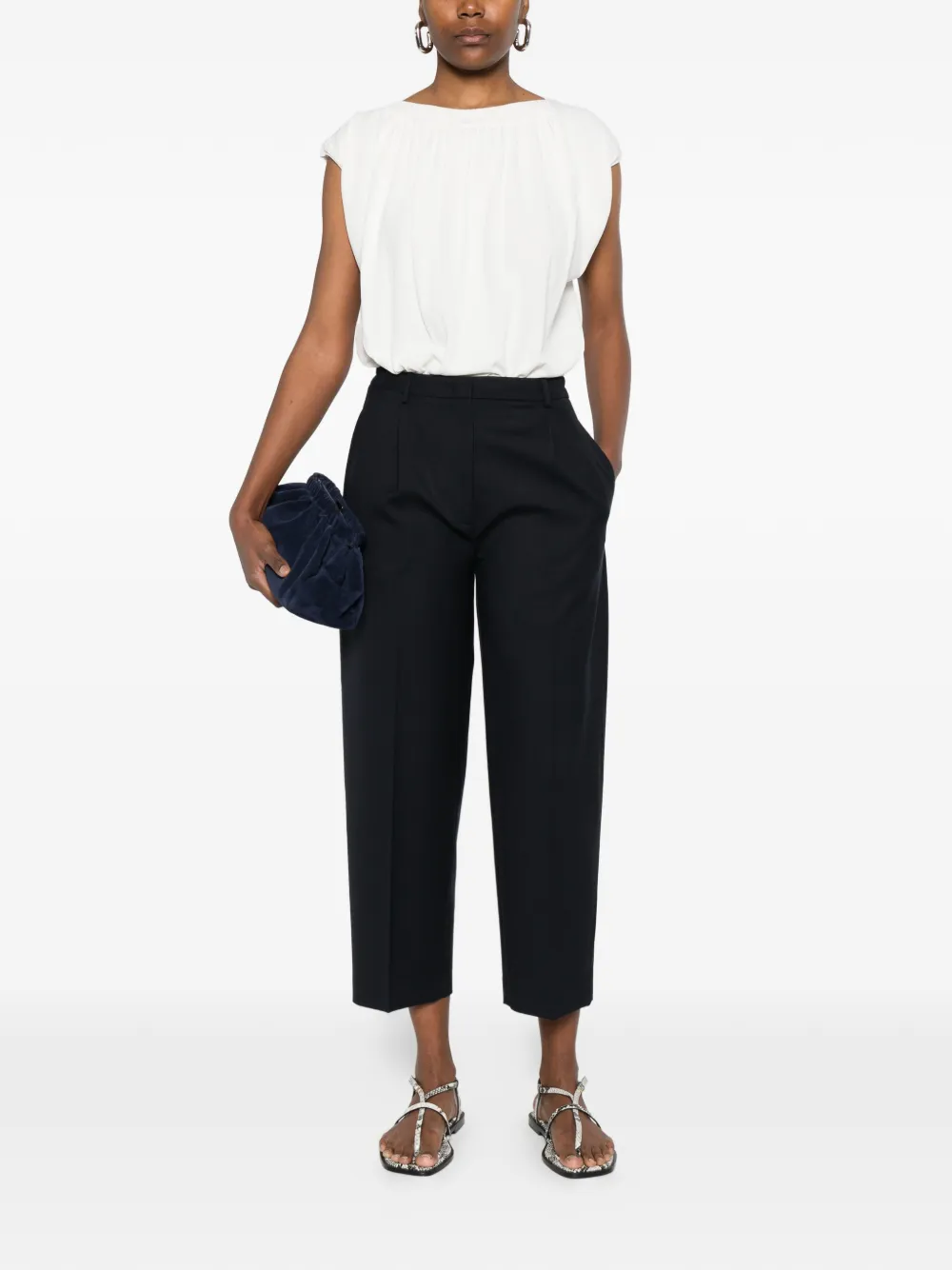  Liviana Conti Pleated Trousers - Blue 