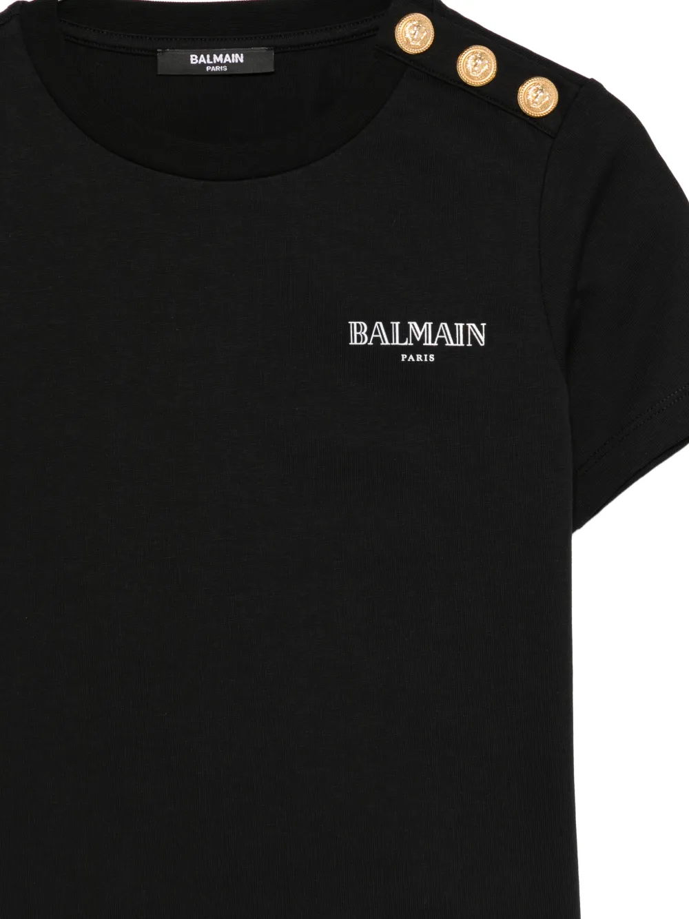 Balmain Kids T-shirt met knopen Zwart