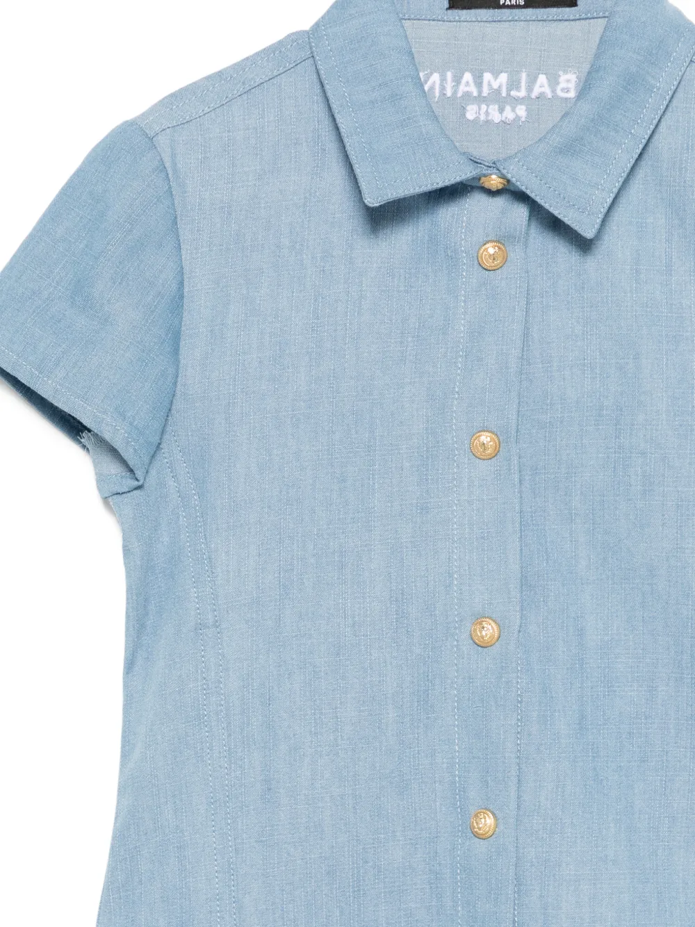  Balmain Kids Buttoned Shirt - Blue 