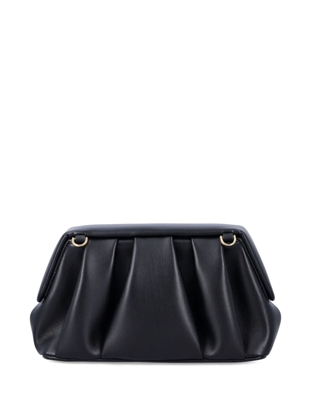 Themoirè Athena gesmockte clutch Zwart