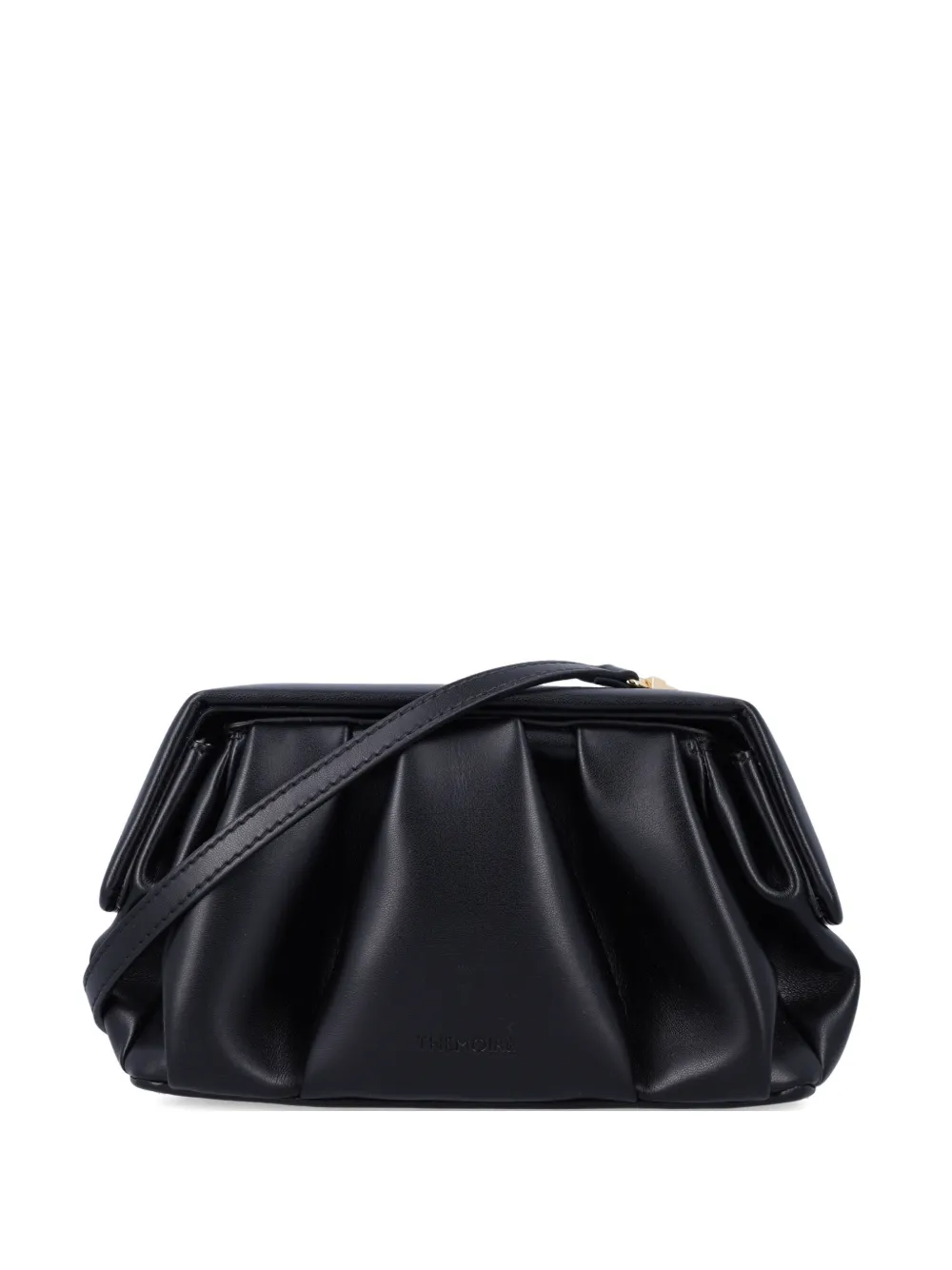 Themoirè Athena gathered clutch bag - Nero