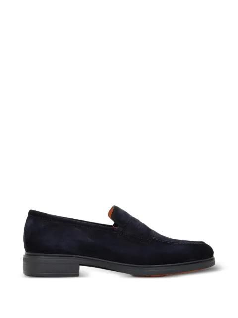 Santoni block-heel suede loafers