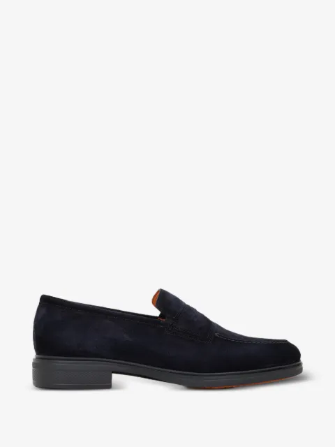 Santoni block-heel suede loafers