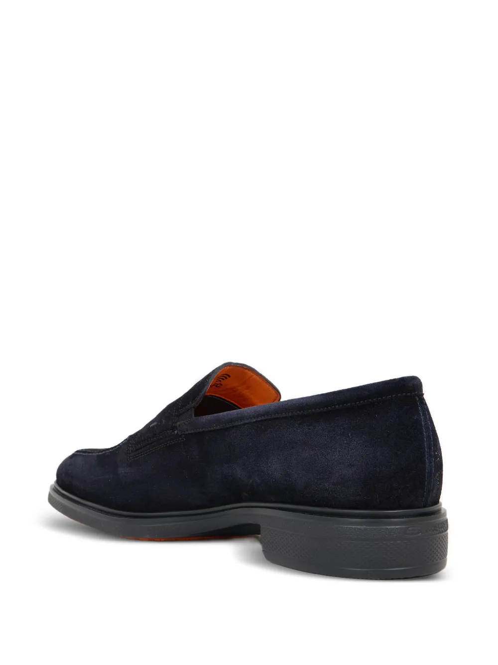 Santoni Suède loafers met blokhak Blauw