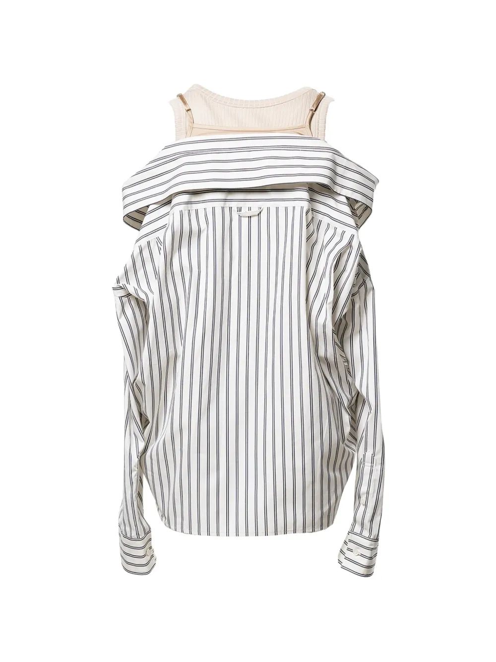  Maison Mihara Yasuhiro Striped Cold-shoulder Shirt - White 