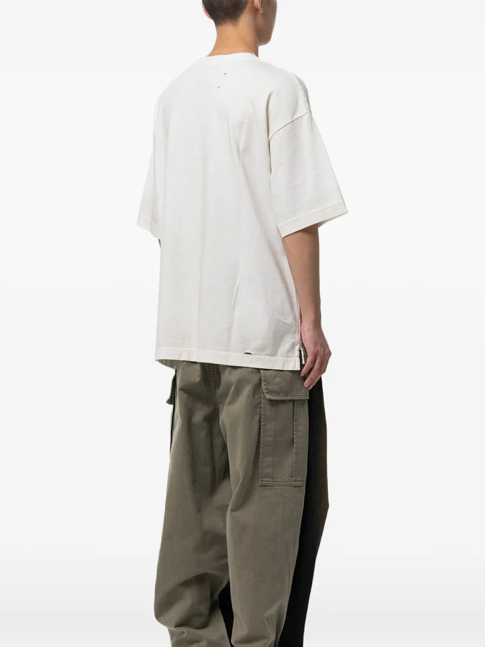 Maison MIHARA YASUHIRO Gerafeld T-shirt met grafische print Wit