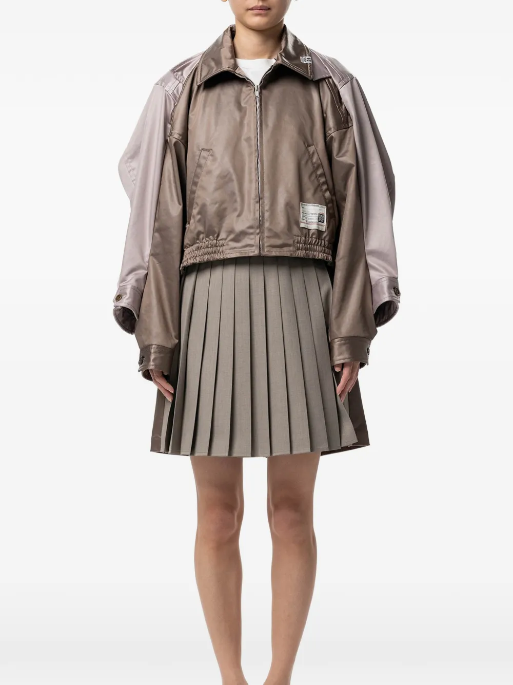  Maison Mihara Yasuhiro Colourblock Zip Jacket - Brown 