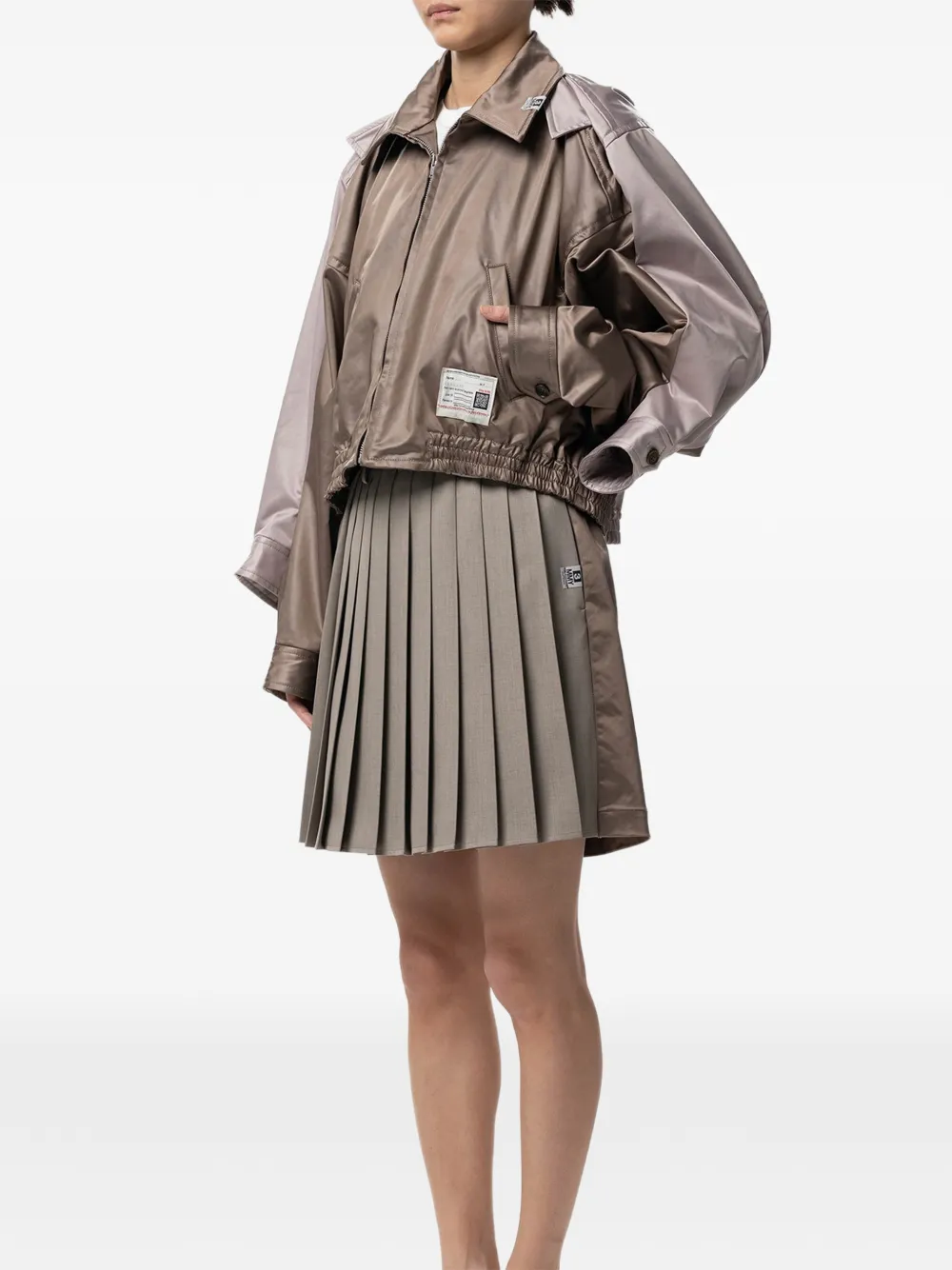  Maison Mihara Yasuhiro Colourblock Zip Jacket - Brown 