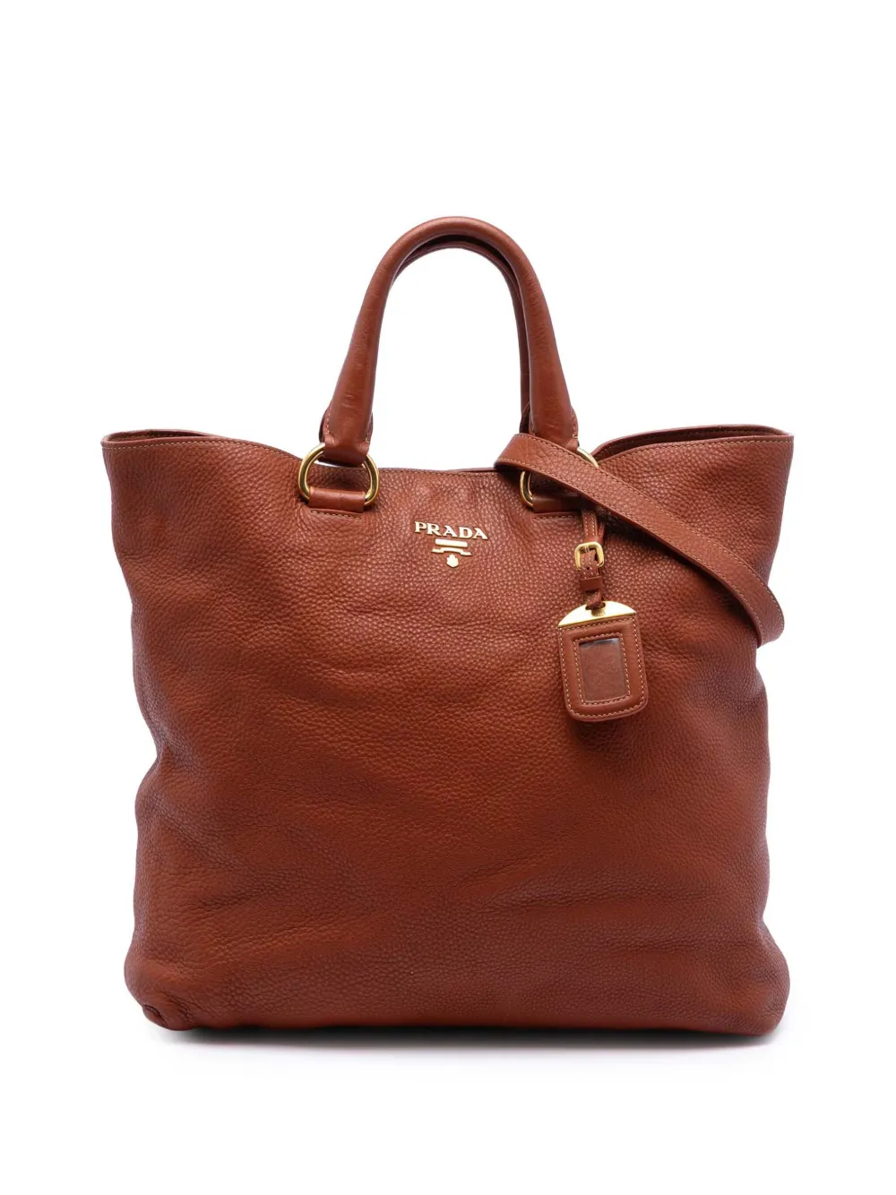 Prada Pre-Owned 2000-2025 Vitello Daino Open Convertible Tote satchel - Marrone