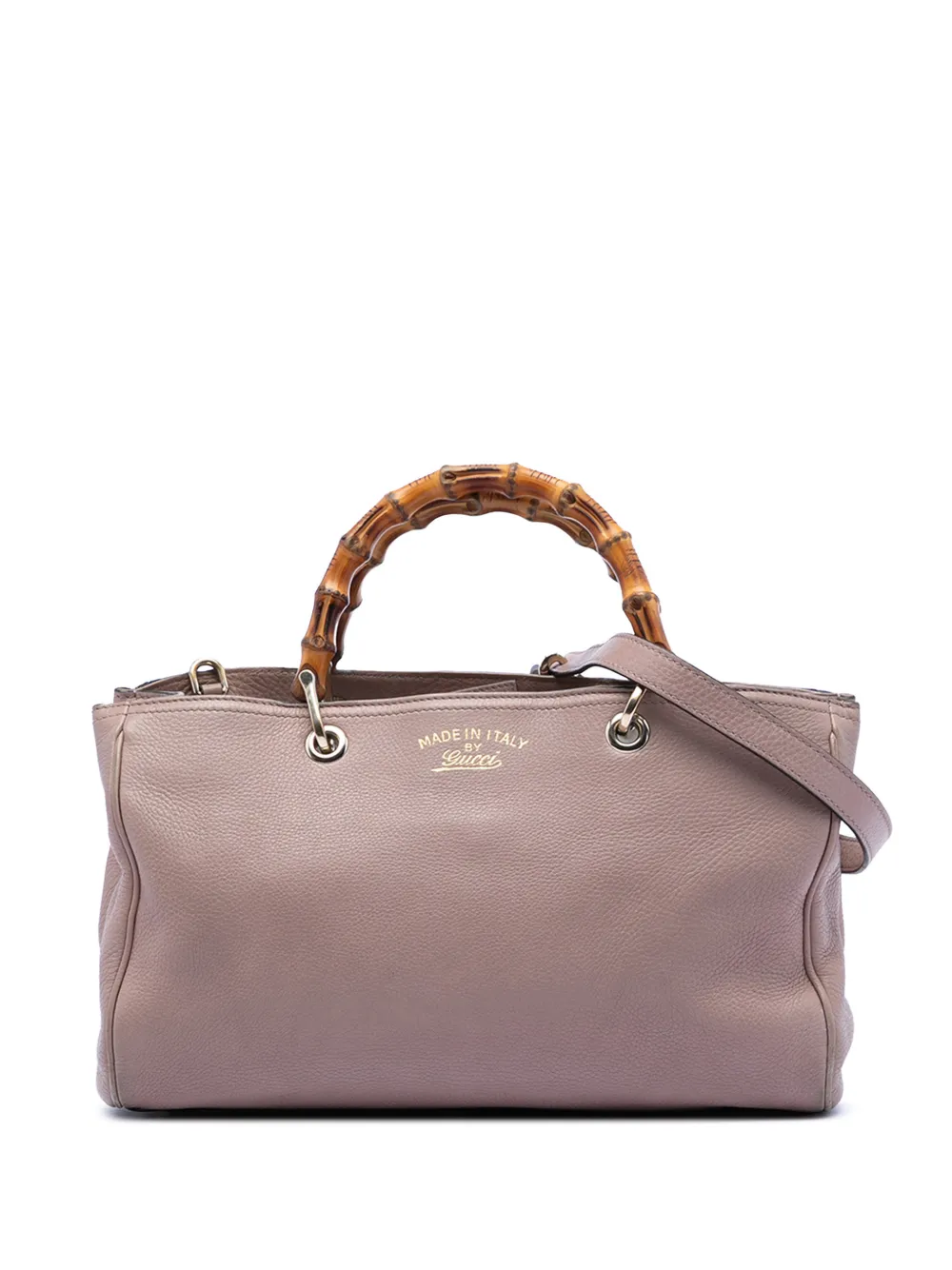 Gucci Pre-Owned 2016-2026 Medium Calfskin Bamboo Shopper satchel - Marrone