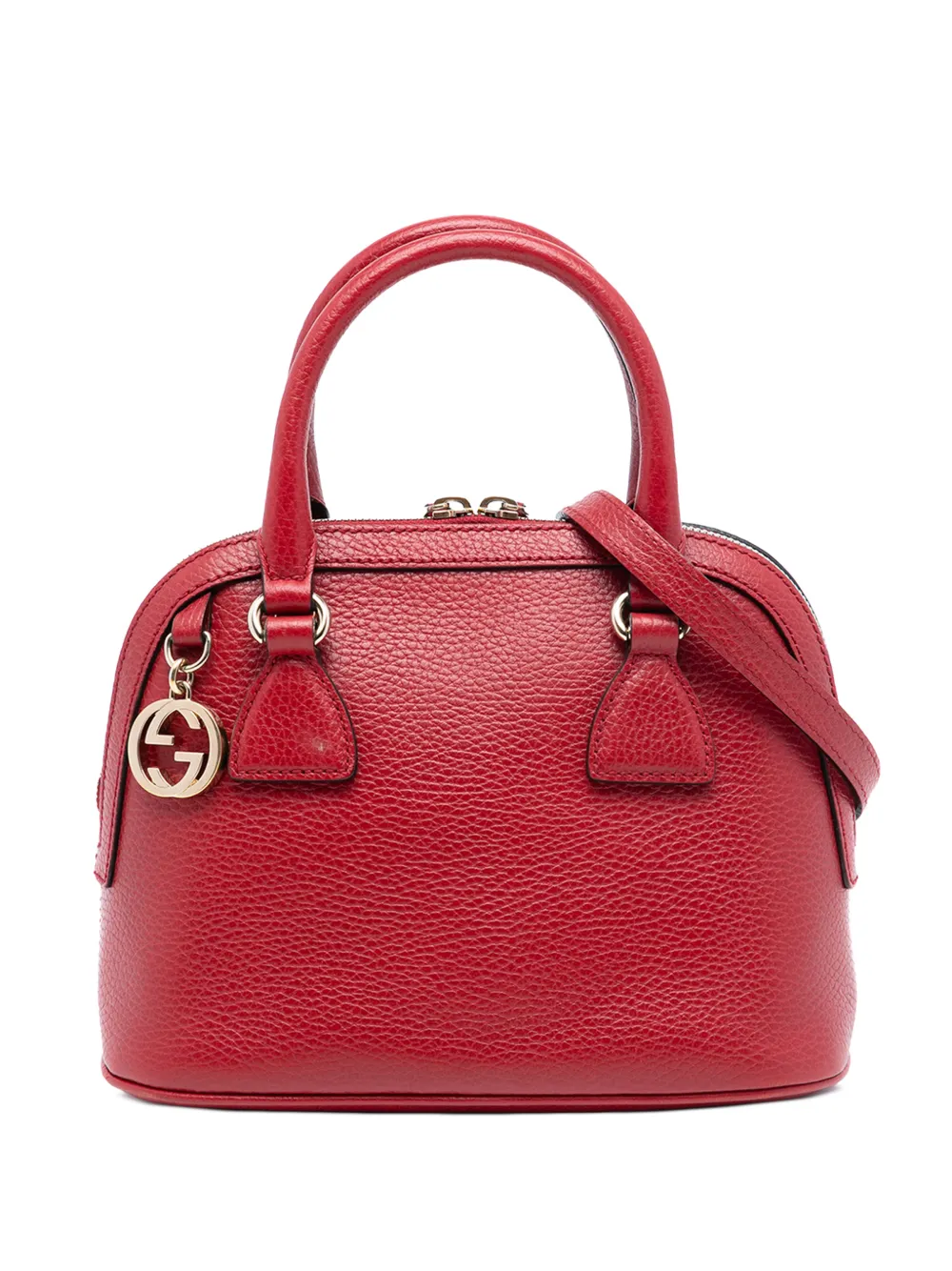 Gucci Pre-Owned Borsa a tracolla GG Dome mini in pelle con ciondolo 2016-2025 - Rosso