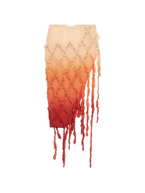 Blumarine asymmetrical fringed skirt