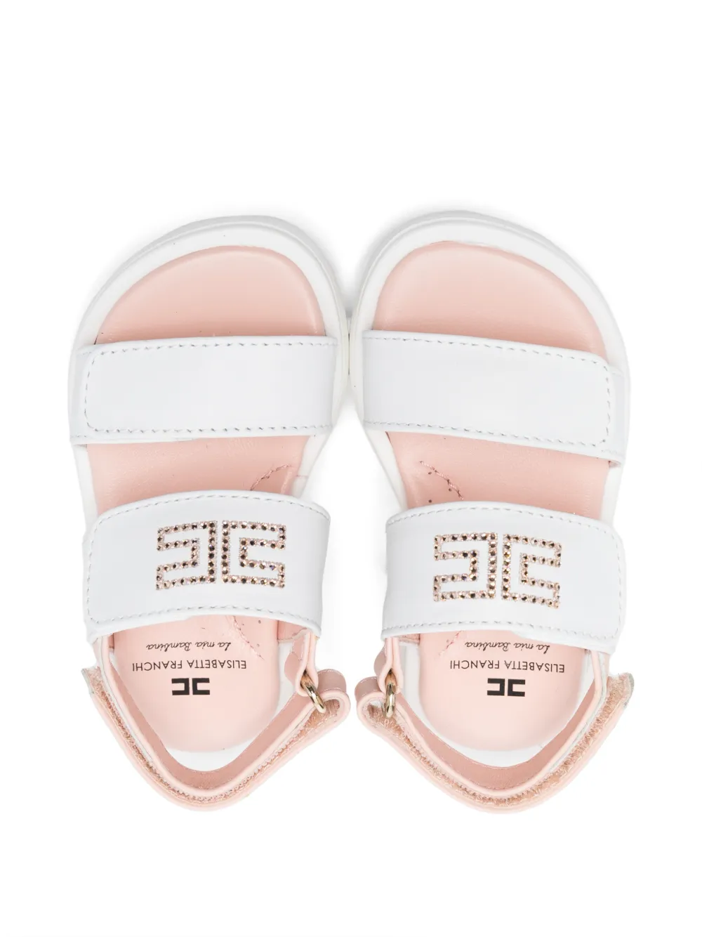Elisabetta Franchi La Mia Bambina logo-strap sandals Wit