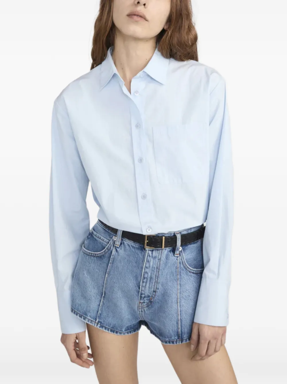 Frame The Boy Long-sleeve Shirt In Blue