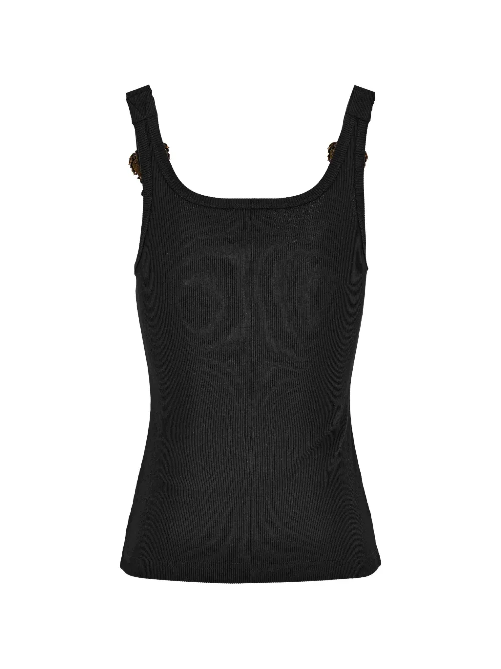 Versace Jeans Couture Ribgebreide tanktop met gesp Zwart