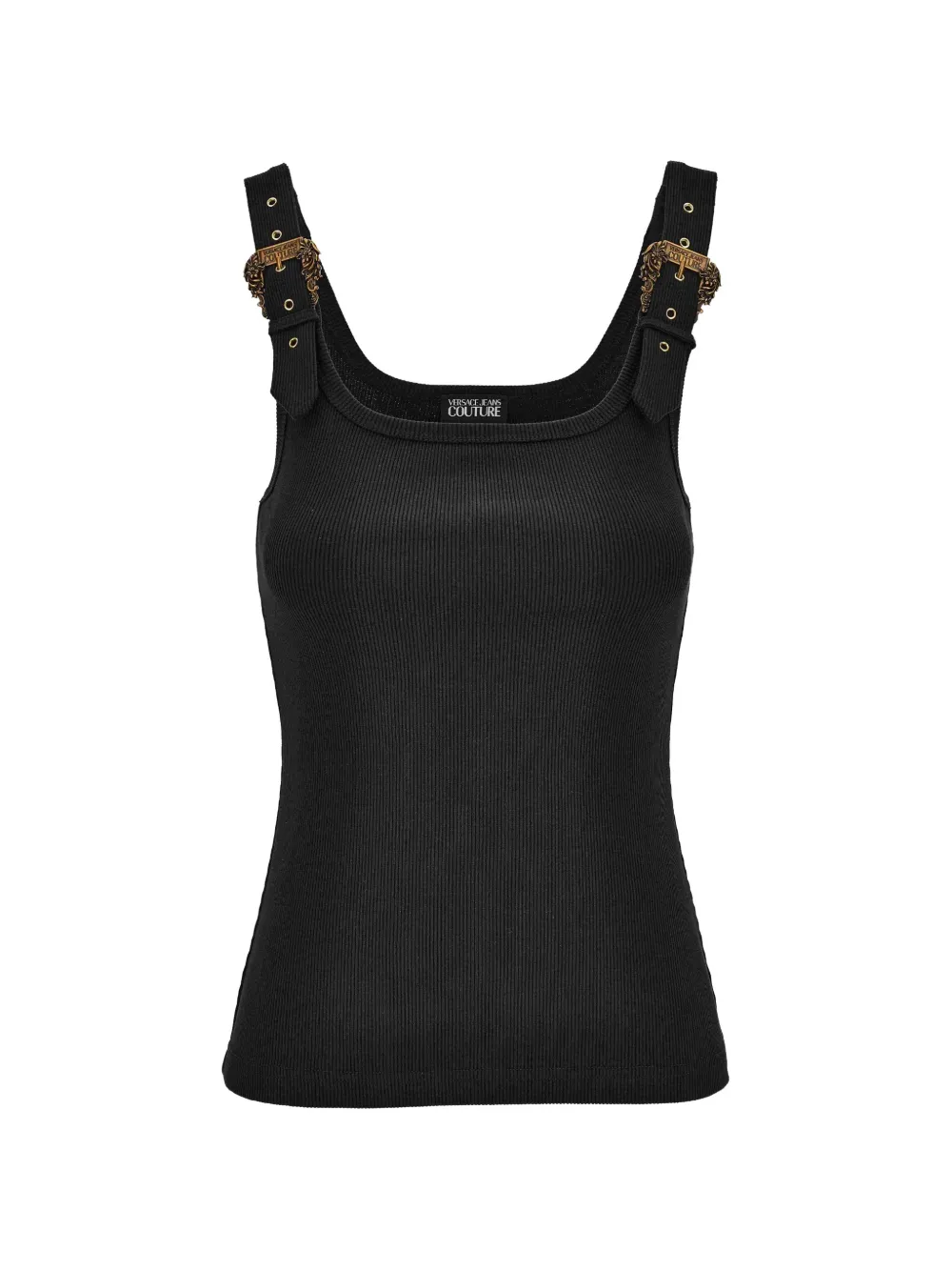 Versace Jeans Couture ribbed-knit buckle tank top - Nero