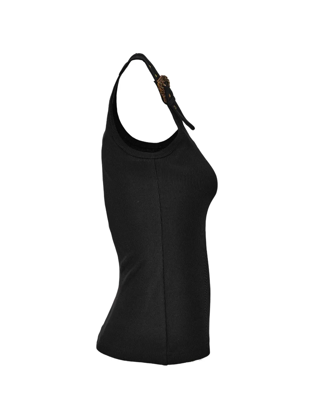 Versace Jeans Couture Ribgebreide tanktop met gesp Zwart