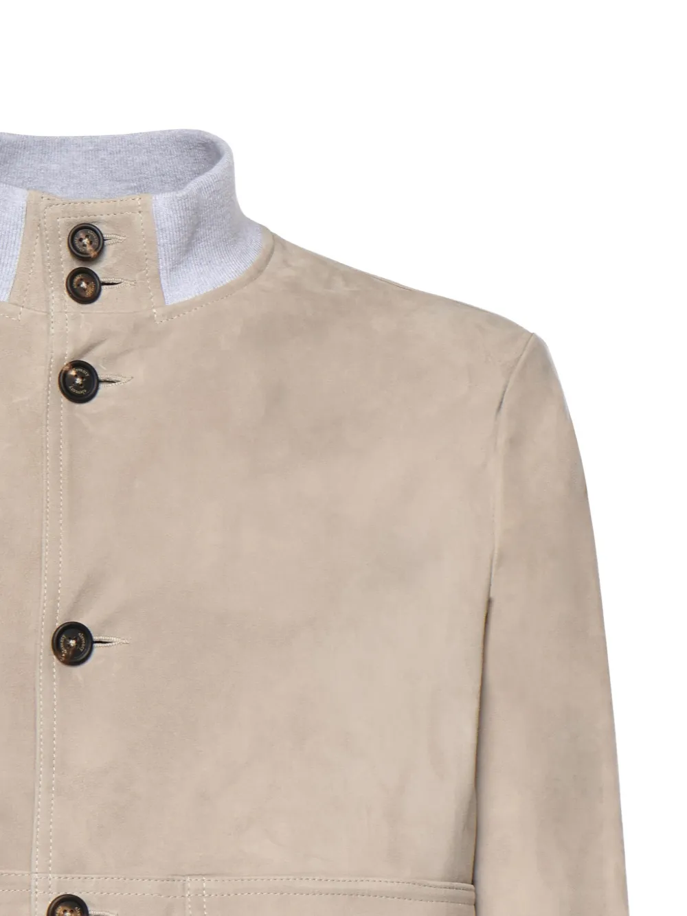  Eleventy Buttonned Leather Jacket - Neutrals 