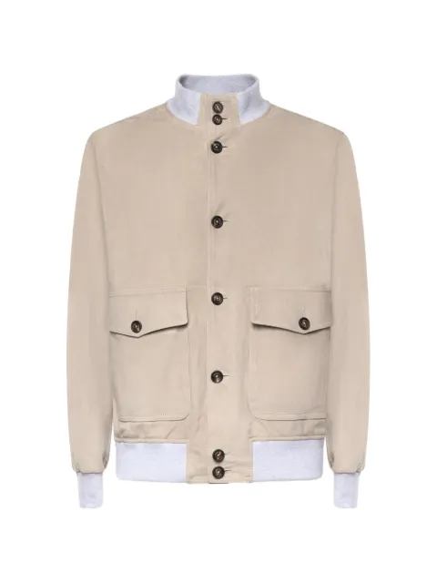 Eleventy buttonned leather jacket