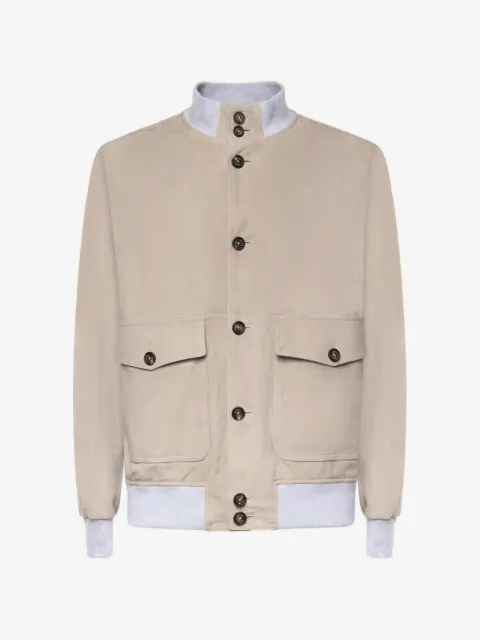 Eleventy Lederjacke mit Knöpfen