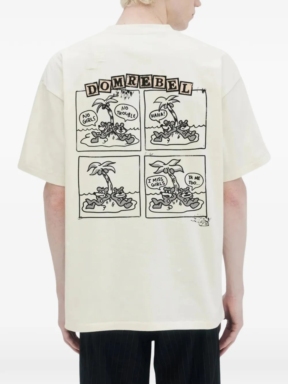 DOMREBEL Girlies T-shirt met grafische print Beige