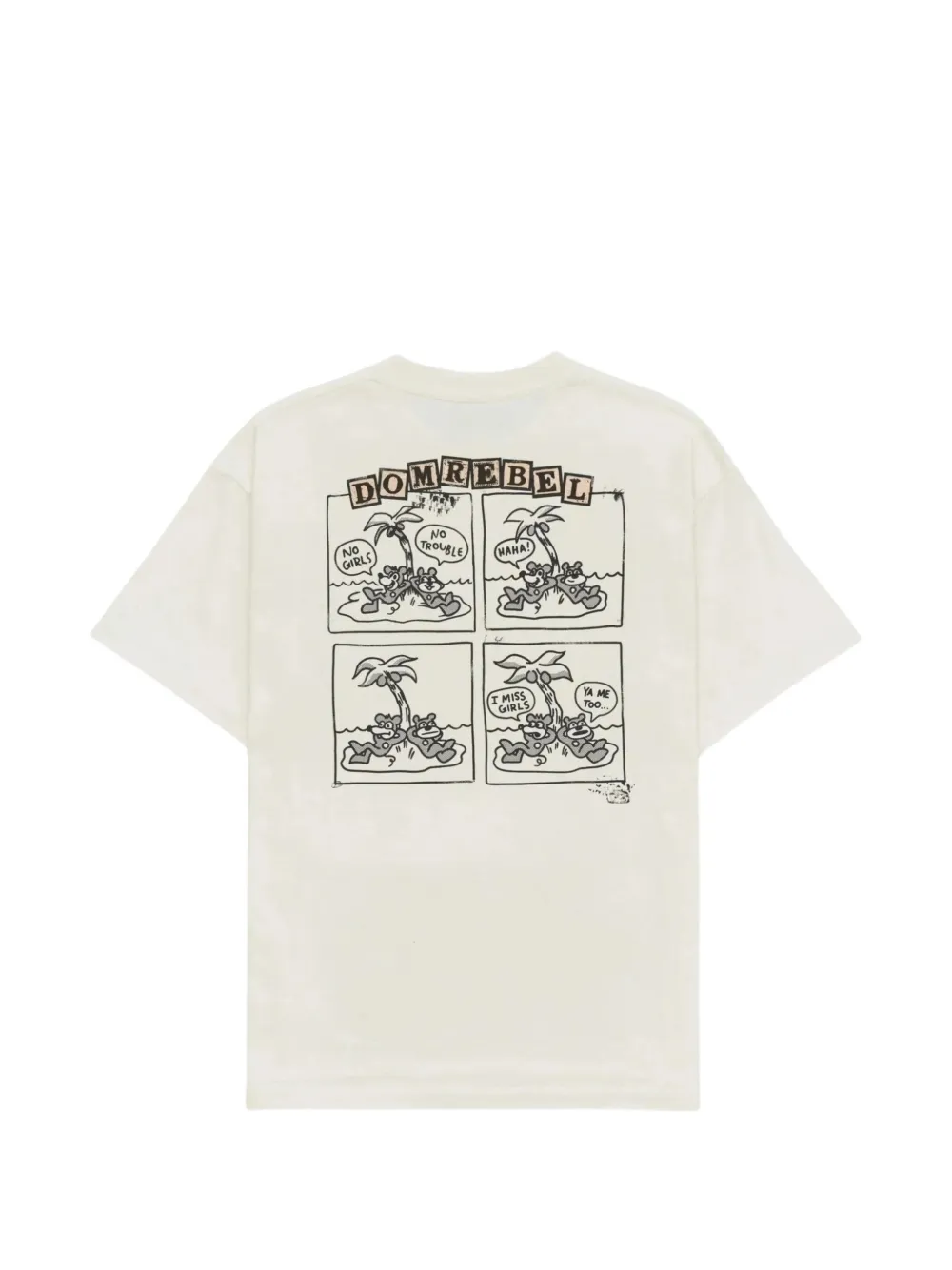 DOMREBEL Girlies T-shirt met grafische print Beige