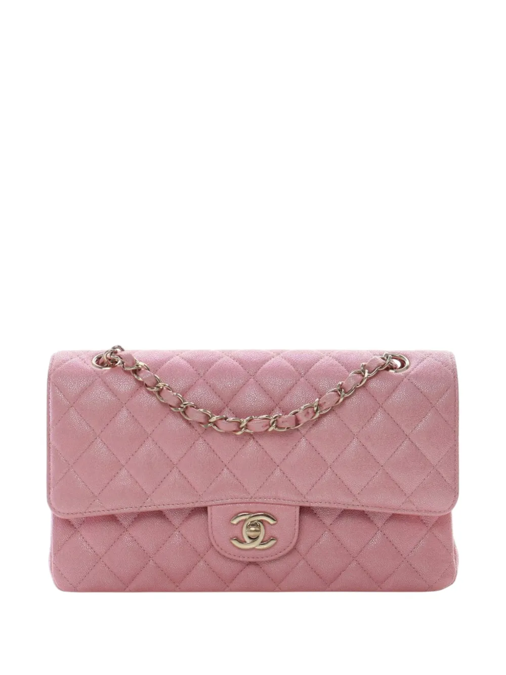 CHANEL Pre-Owned 2019 Medium Classic Iridescent Caviar Double Flap shoulder bag - Rosa