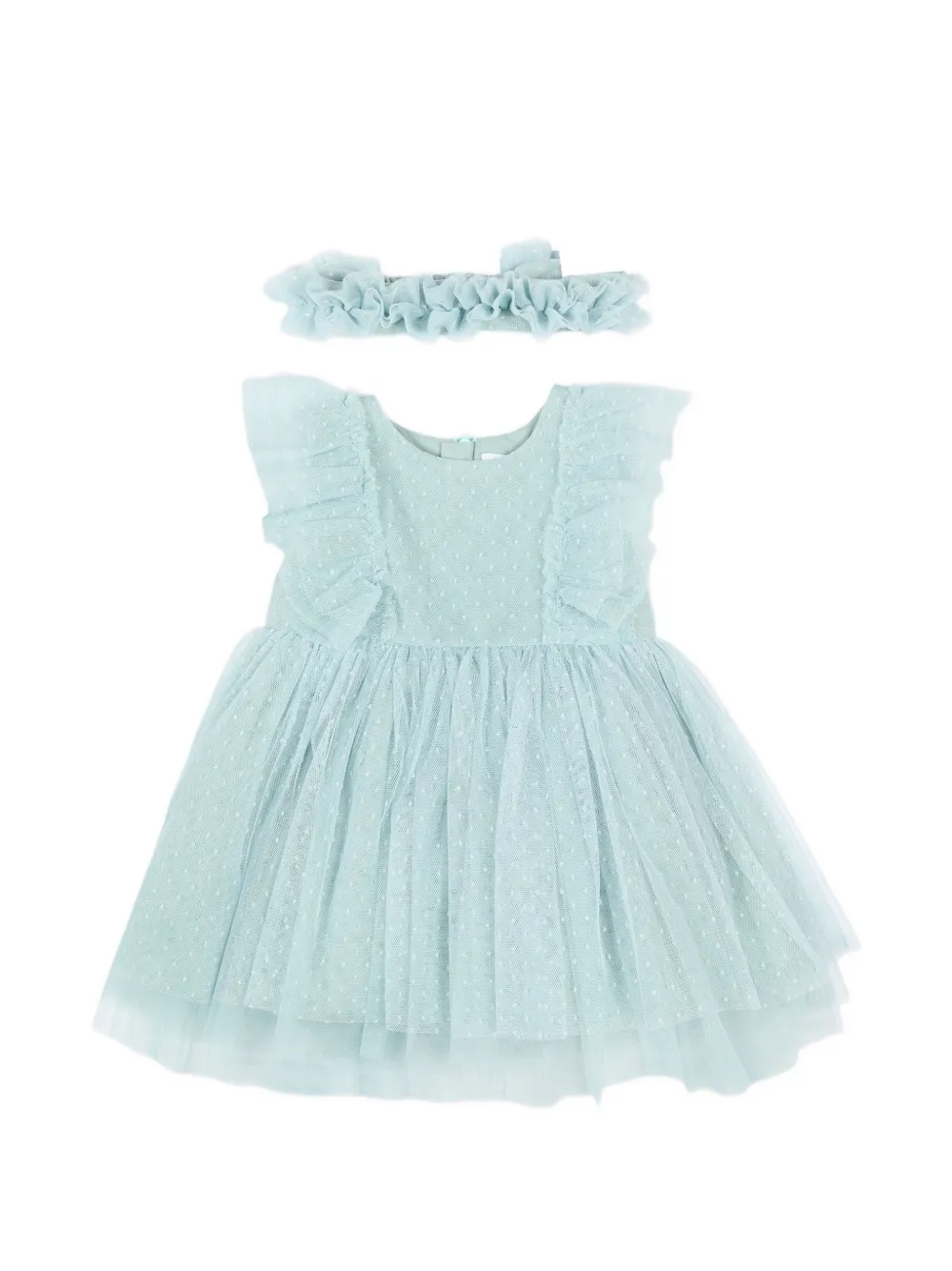 Mayoral ruffled dotted-pattern dress - Blu