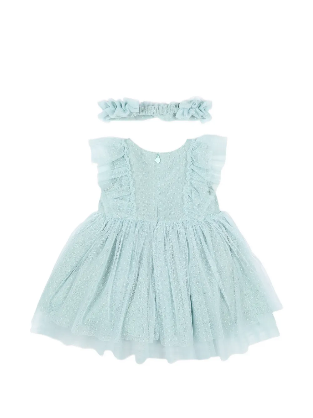 Ruffled Dotted-Pattern Dress