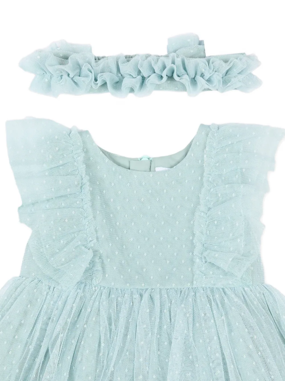 Ruffled Dotted-Pattern Dress