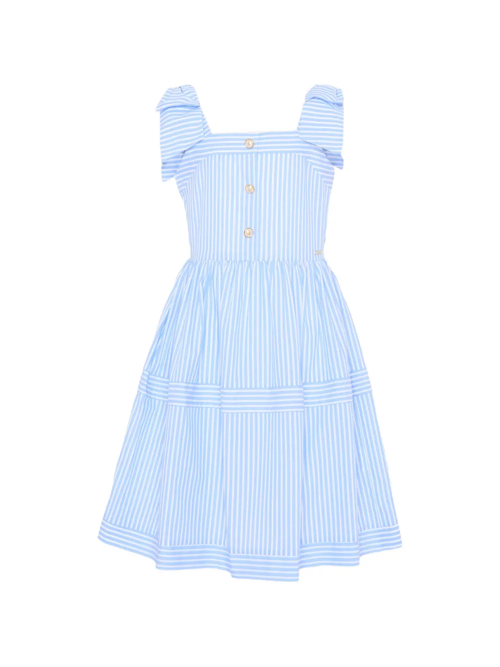 Patachou striped bow-detail dress - Blu