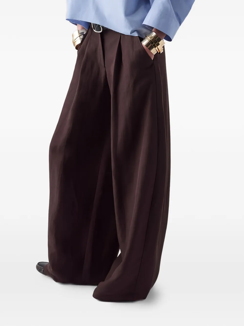 Liviana Conti pleated trousers - Marrone