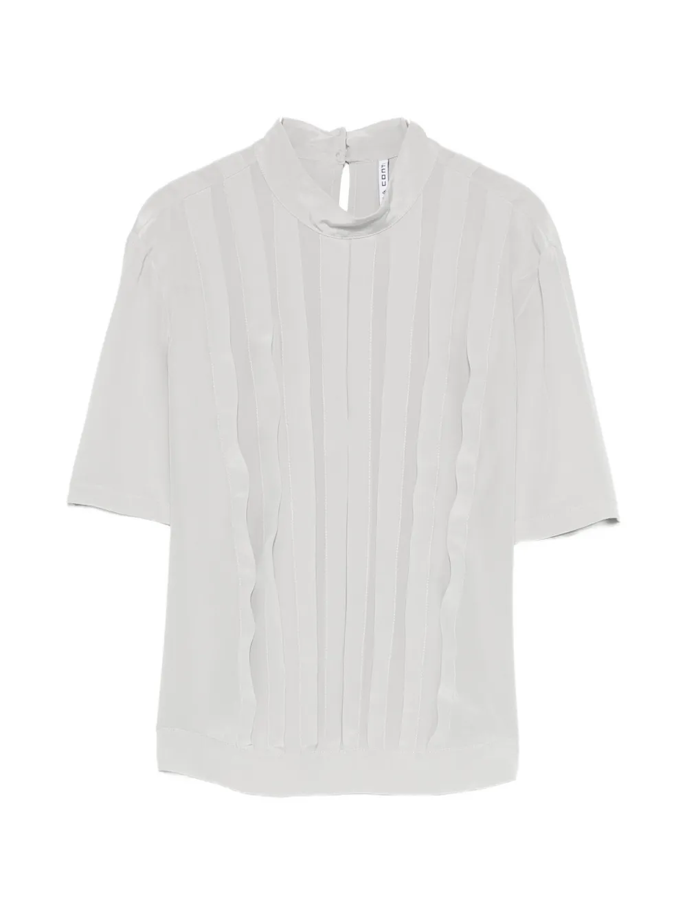 Liviana Conti pleated high-neck top - Grigio