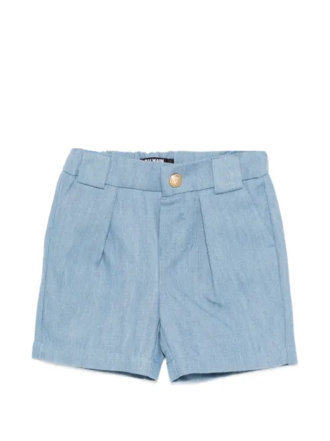 Balmain Kids Shorts con pieghe