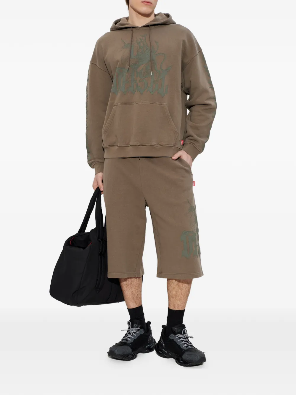 Diesel P프롬 프린트 디테일 드로스트링 쇼츠 | 트랙 & 러닝 쇼츠