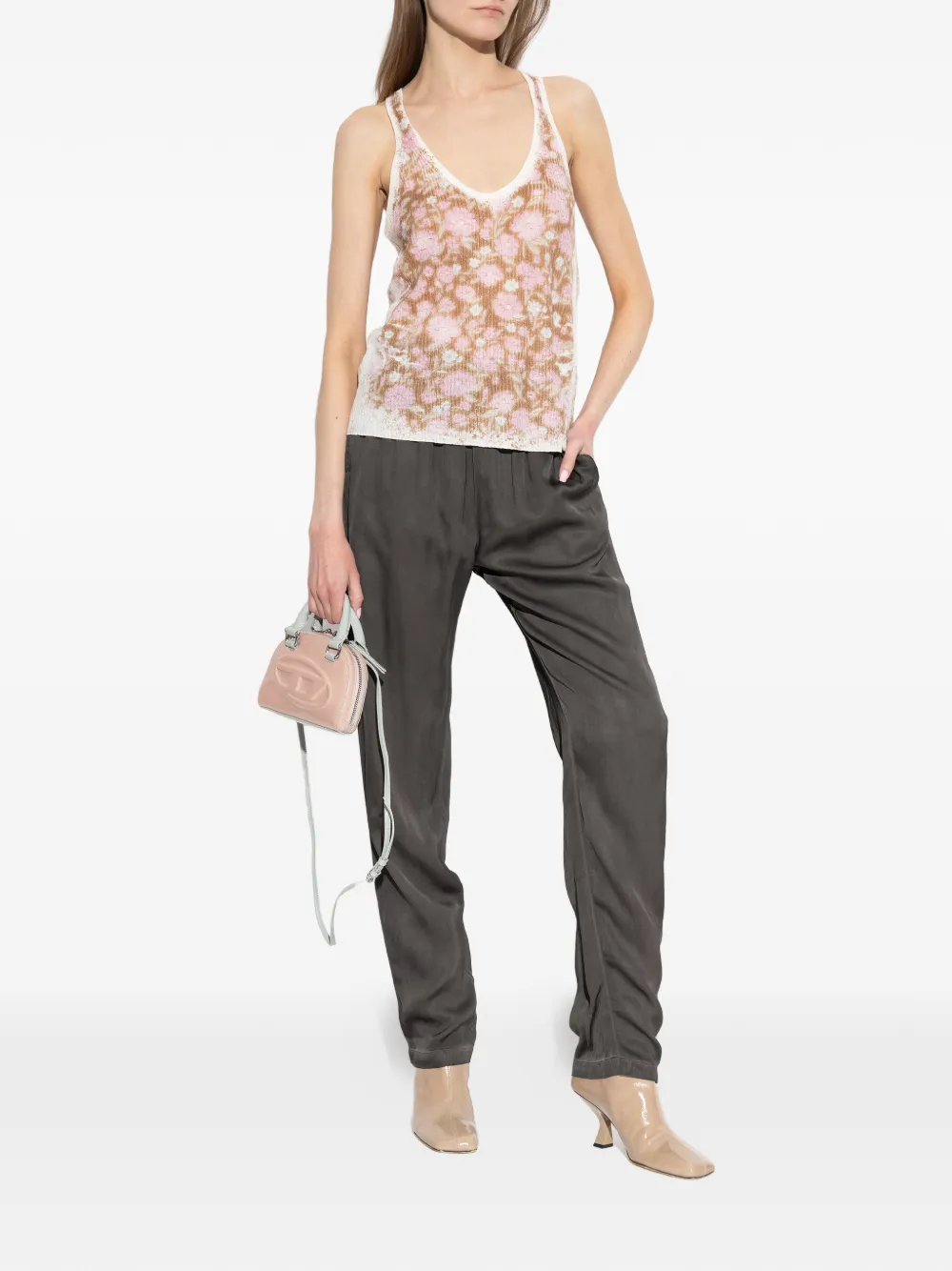  Diesel Floral V-neck Top - Pink 