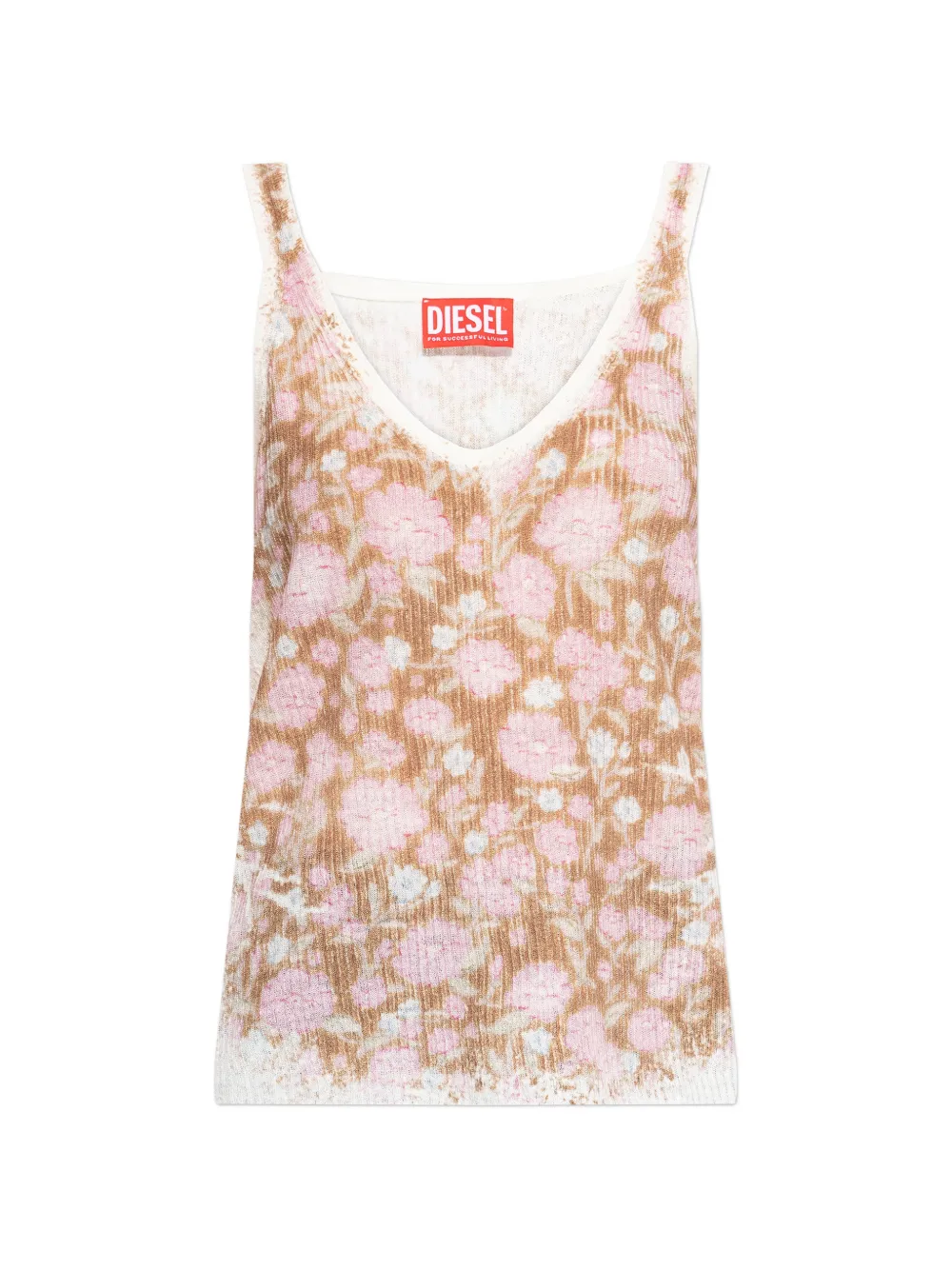 Diesel floral V-neck top - Rosa