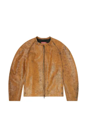 Diesel L-Tad-Bkbx Leather Jacket | Brown | FARFETCH ZA