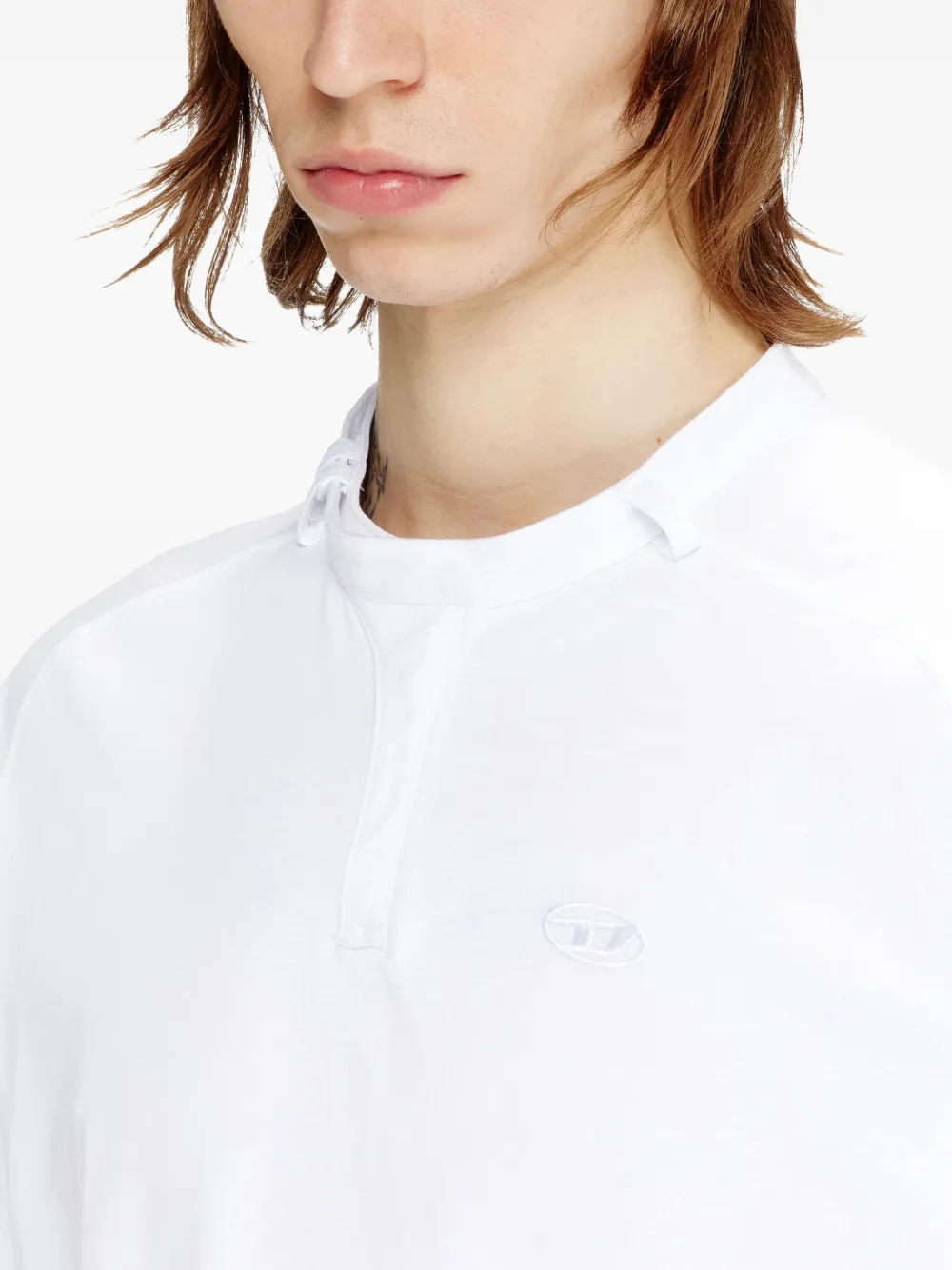 Diesel T-Kauko T-shirt met gestrikte hals Wit
