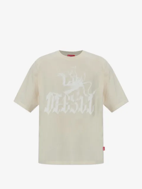 Diesel printed T-shirt in cotton and hemp