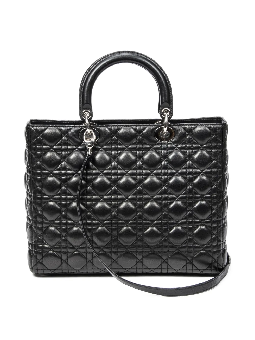  Christian Dior Pre-owned Quilted Leather Tote Bag - Black 