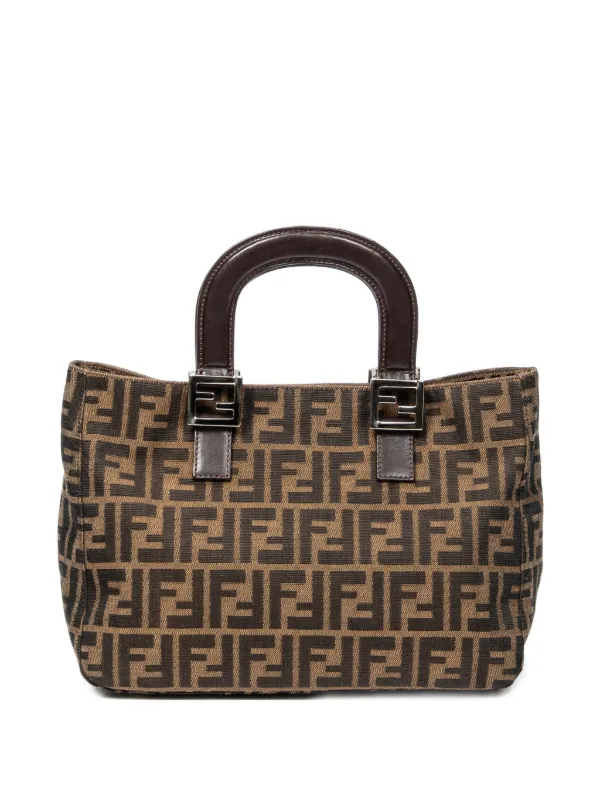 Fendi Pre-owned Zucca-monogram Tote Bag in Brown