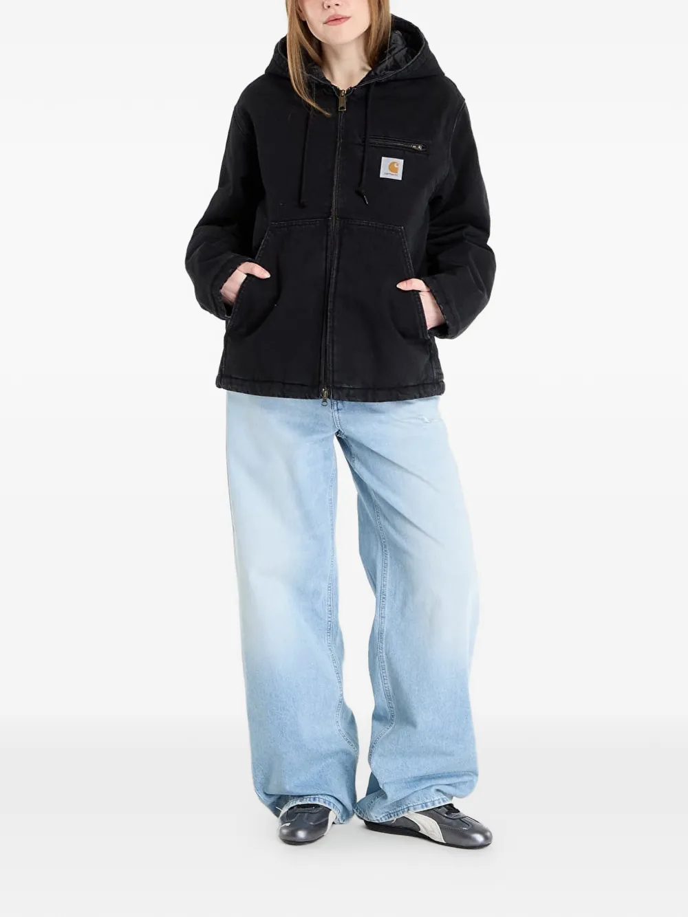 Carhartt WIP Cleveland jack met capuchon en rits Zwart