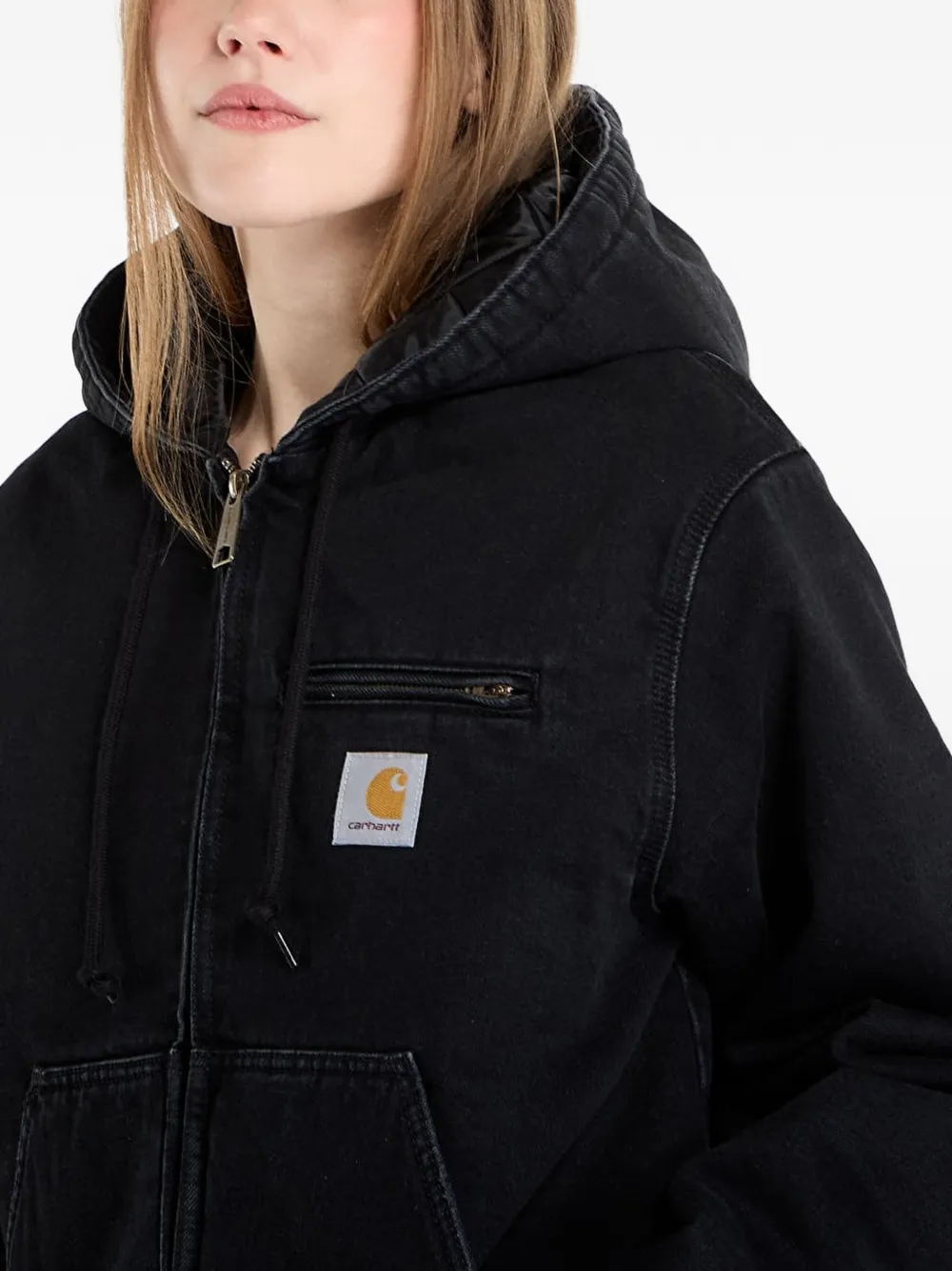 Carhartt WIP Cleveland jack met capuchon en rits Zwart