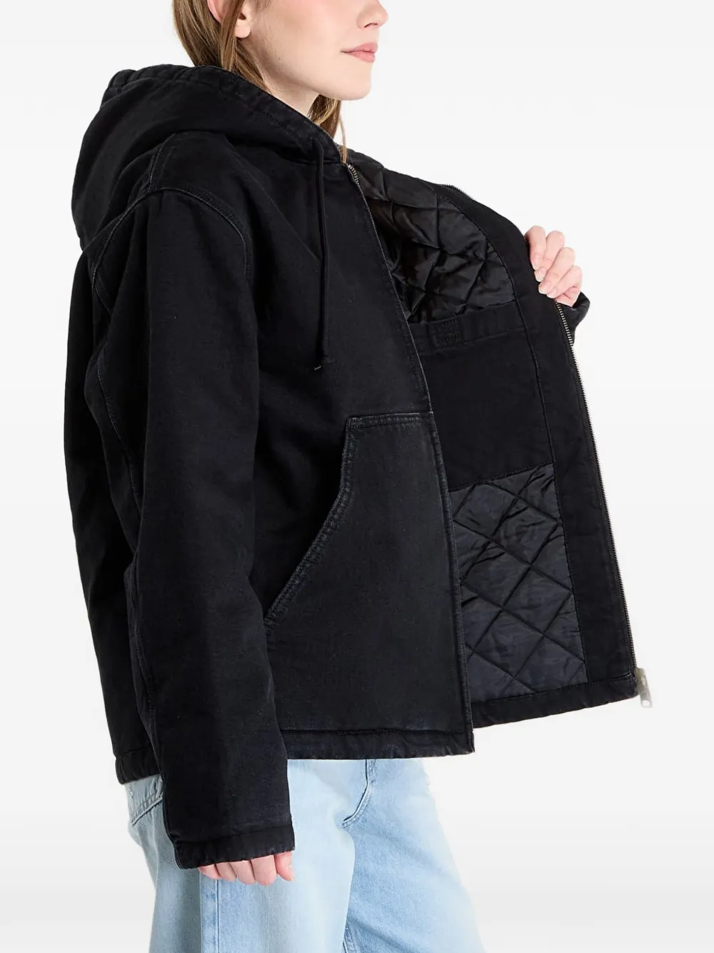 Carhartt WIP Cleveland jack met capuchon en rits Zwart