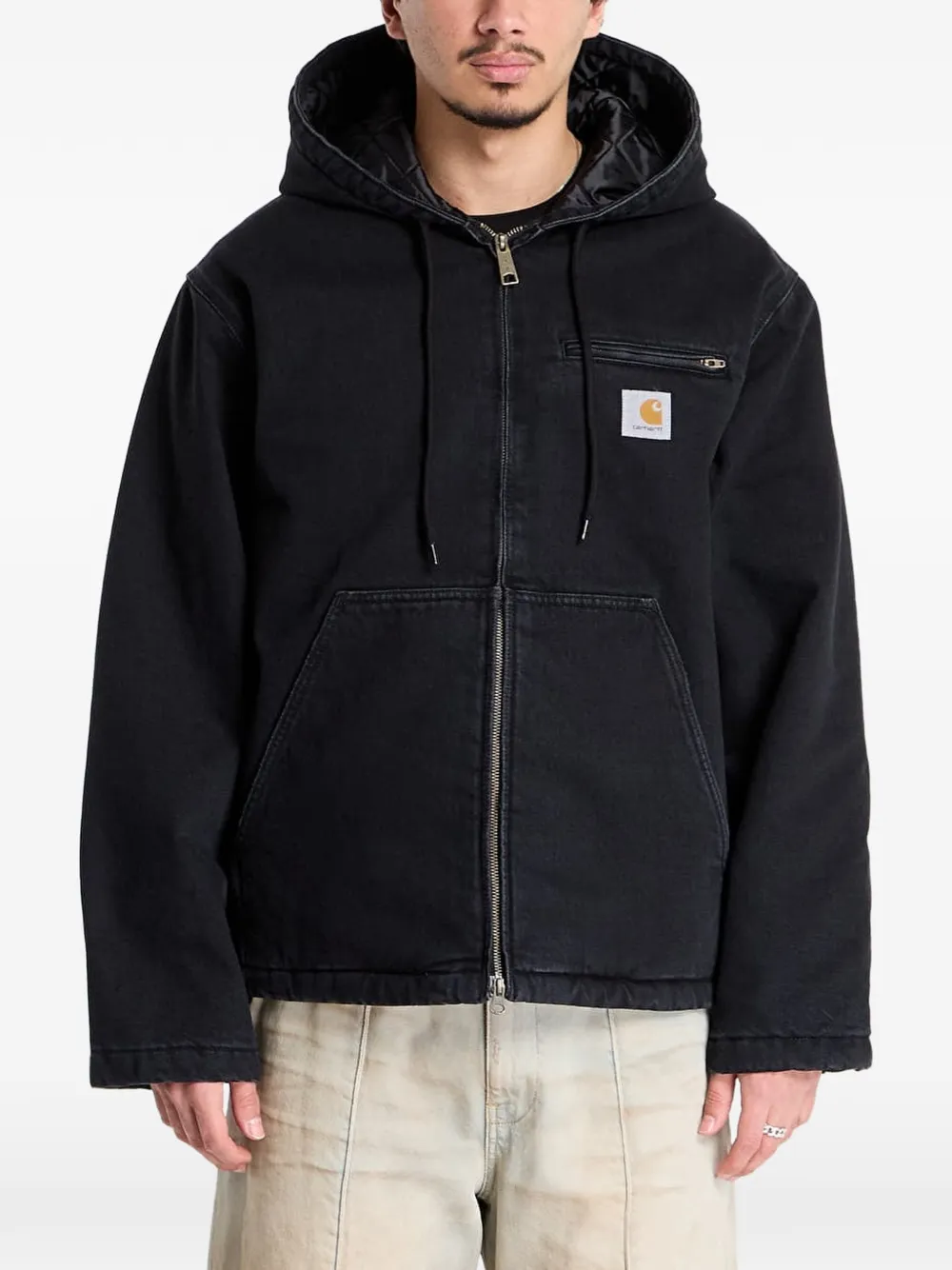 Carhartt WIP Cleveland jack met capuchon en rits Zwart
