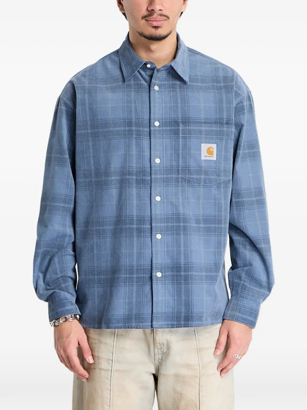 Carhartt WIP L/S Wilber plaid pocket shirt - Blu